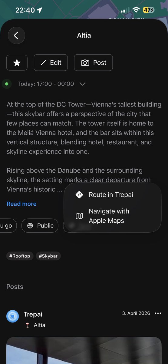 trepai_'s tweet photo. Navigation just got smarter 🚀

You can now:
→ Get routes inside the app
→ Switch between walking &amp; driving
→ See distance + duration instantly

No more switching apps.
Just discover and move between hotspots seamlessly. https://t.co/bFx23UYe0e