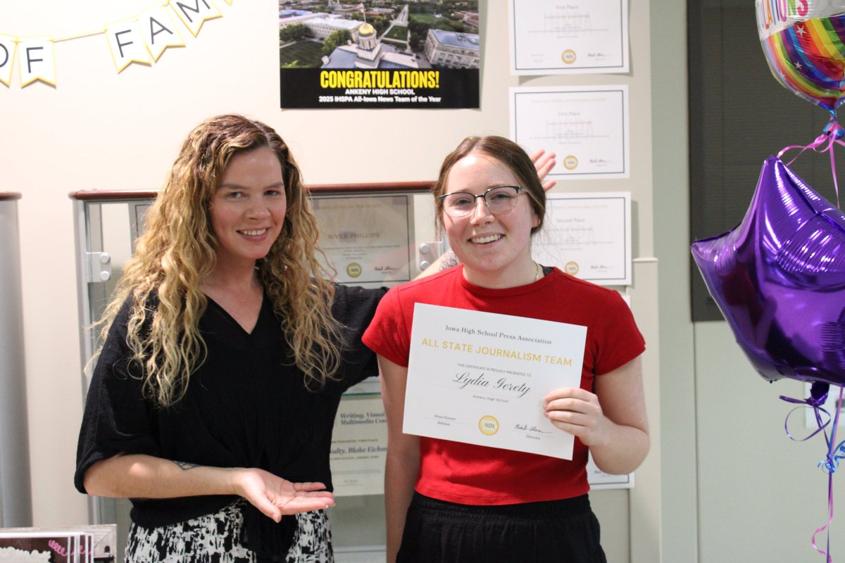 Huge congrats to The Talon Editor-in-Chief Lydia Gerety on being named to the 2026 IHSPA All-State Journalism Team! 

Lydia is 1 of only 6 students statewide (and the only one in Central Iowa!) to earn this honor. Next stop: <a href="/uiowa/">University of Iowa</a>  &amp; <a href="/TheDailyIowan/">The Daily Iowan</a> !