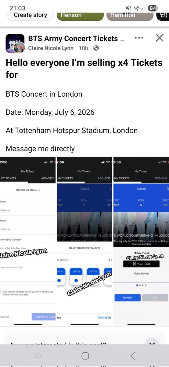 SandeepSaib's tweet photo. @BorahaeArts @TicketmasterCS Thanks. I've just been scammed by  this person for £140 😡 https://t.co/jpS4WHJQTI