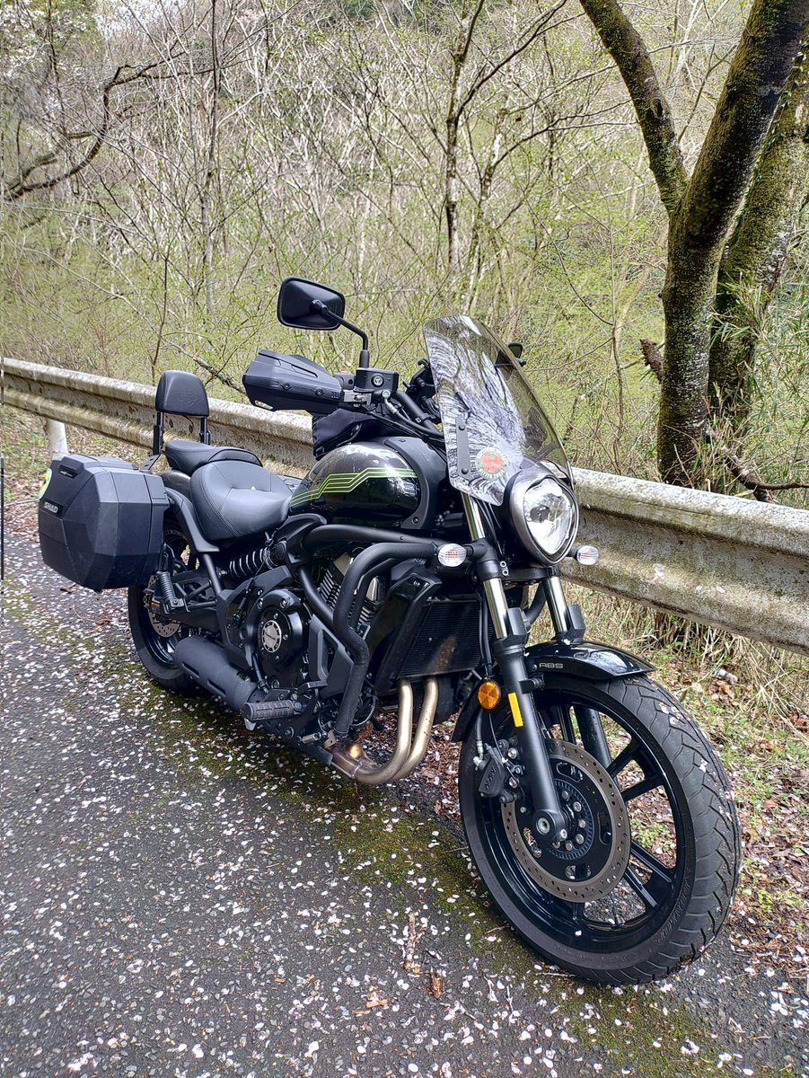 Kan1167181's tweet image. #あなたが愛車を選んだ理由を三つ教えて 

足つき最高
リターンライダーにこれ大事
跨ってみて
これならいける
と思った

650cc2気筒の
適度なパワー
速すぎず
遅すぎない

黒/グレーに緑のストライプ
このカラーに
今のカワサキを感じた

#VulcanS 
#バルカンS 
#リターンライダー