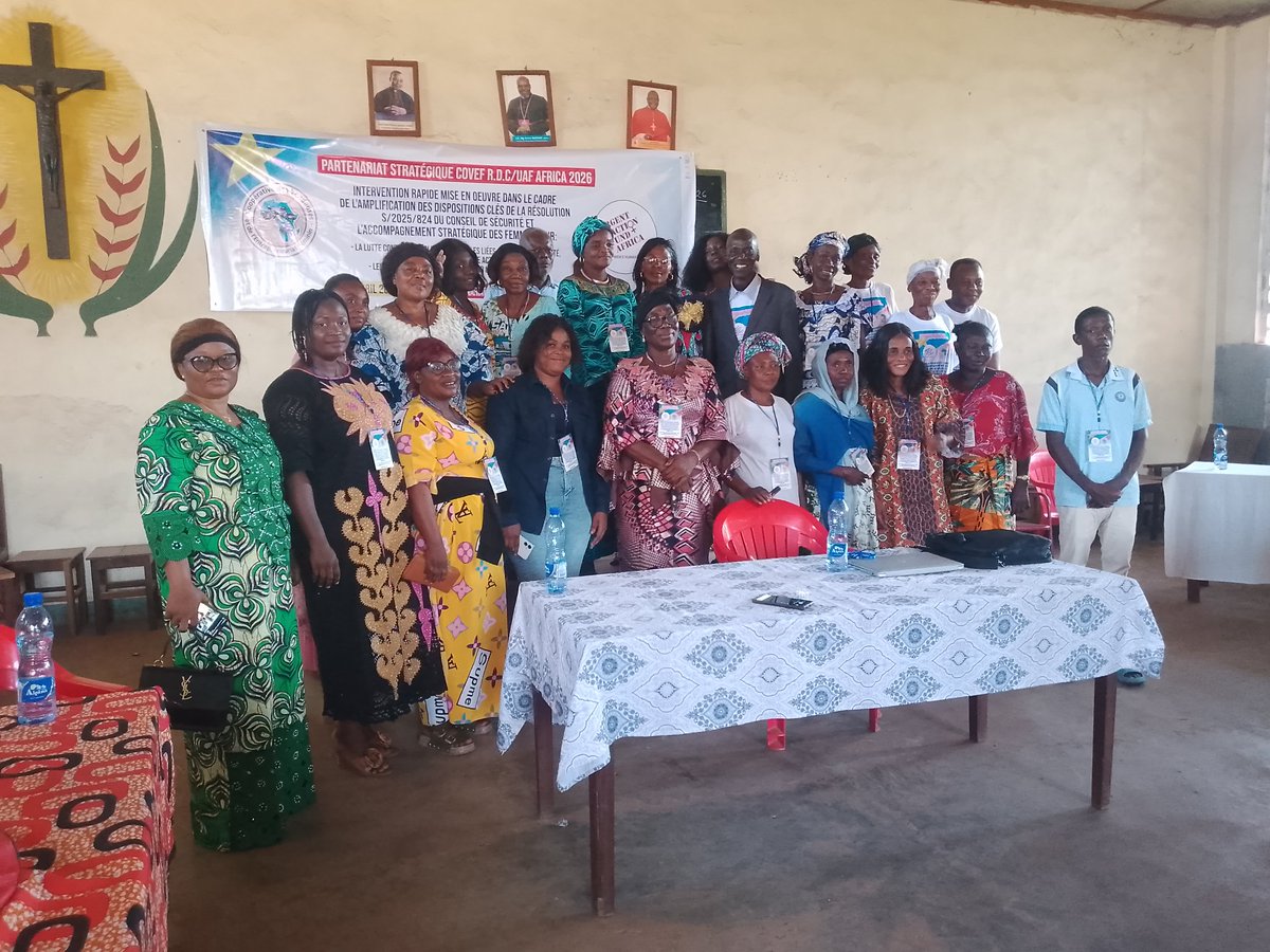 CovefD's tweet photo. Mbandaka, 19-20 Mars 2026
Séances de travail avec les femmes leaders politiques et activistes de la Société Civile dans le cadre de l'intervention rapide visant l'amplification de la Résolution S/2025/824 du Conseil de Sécurité et l'accompagnement stratégique des femmes https://t.co/46d9rEZfAM