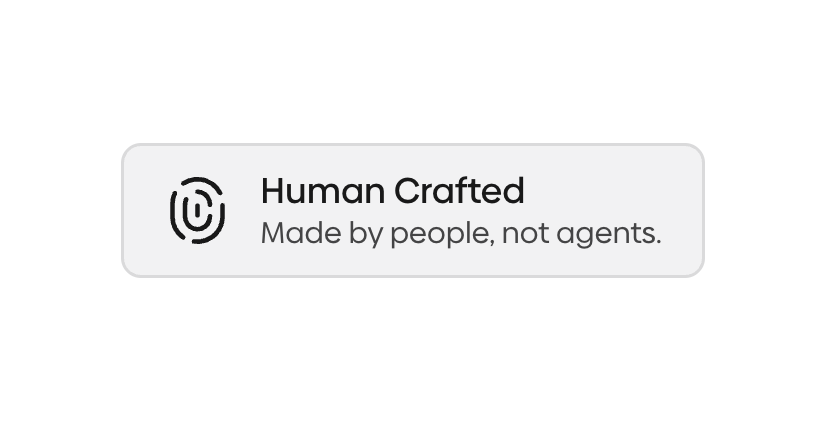 thekevingeary's tweet photo. Just created this badge as a component in Etch. I feel like it's time we start implementing this type of thing as consumers need specific trust signals in this area.

My thought is that you link this badge to an "AI Statement" on your website that details to your use of AI, philosophy on AI, and the degree to which AI is involved in your site and projects.

If I had to guess, consumers will very much flock toward brands/products/sites that display a badge like this and back it up with an official statement.

Thoughts?