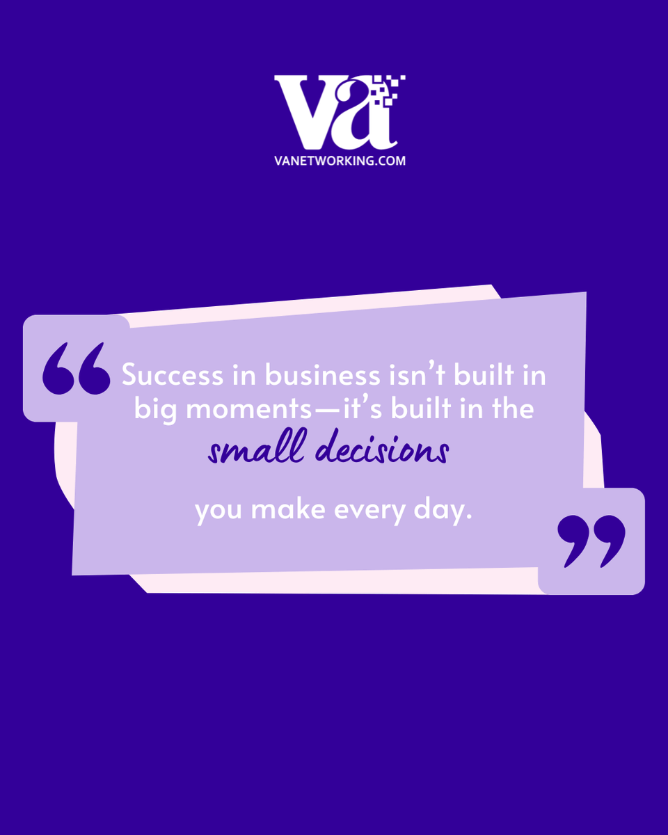 vanetworking's tweet image. It’s easy to wait for a breakthrough moment, but most growth happens quietly—through consistency, focus, and showing up even when it’s not exciting.

The small things you do daily are what shape your long-term success.

#VirtualAssistant #BusinessGrowth #VANA #VAnetworking