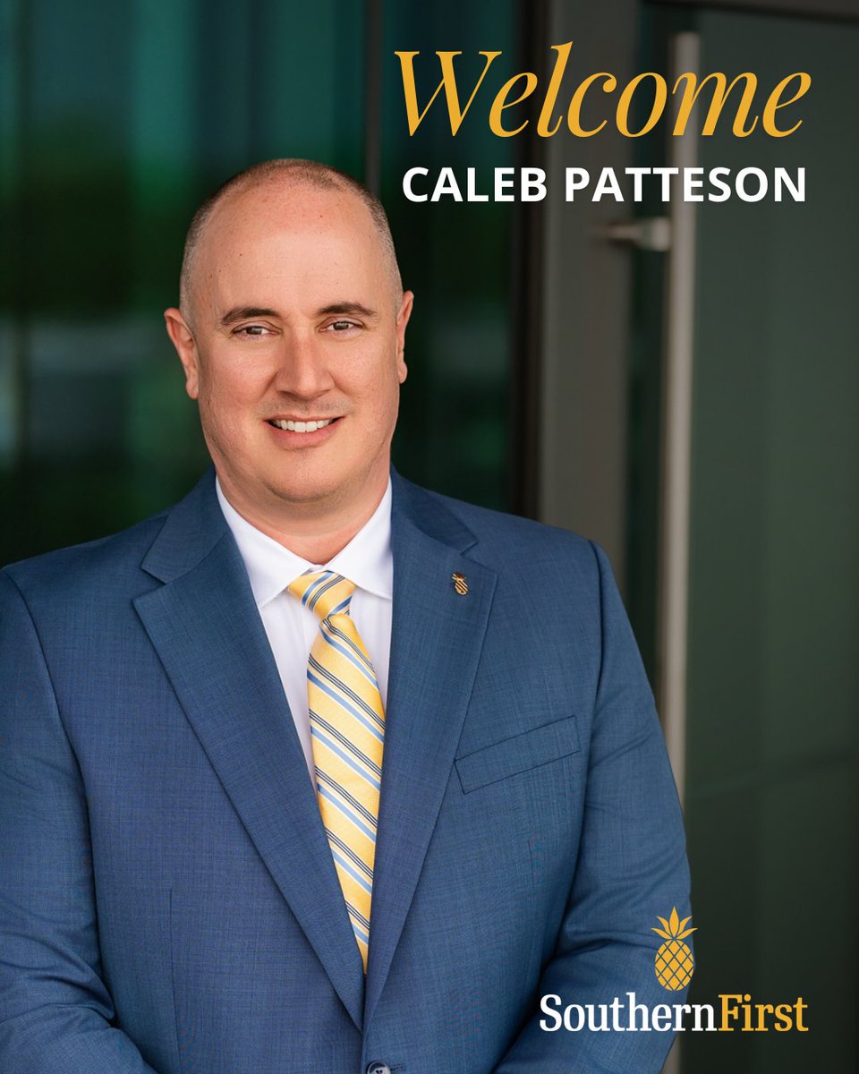 SouthernFirst's tweet photo. We are pleased to welcome Caleb Patteson as Director of Product Management and SVP at our Greenville HQ! Caleb brings over a decade of banking experience and a broad background in banking technology and integrations to our Commercial Digital Solutions team. https://t.co/A32RokctK4