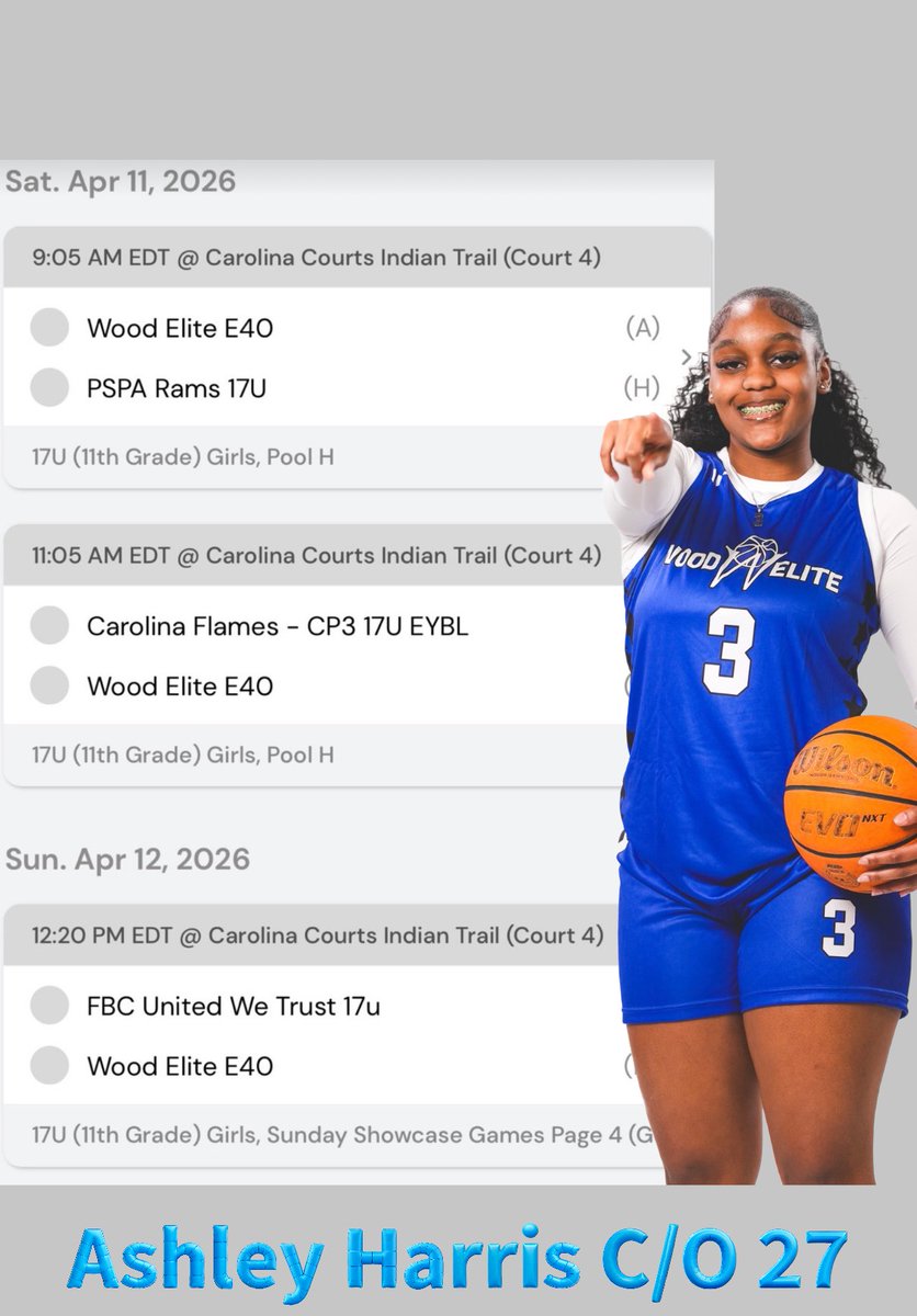 3AshleyHarris's tweet photo. Heading to Charlotte, North Carolina for the War Games Scrimmage this weekend. If in town come check us out. https://t.co/dKaJqX5oMS