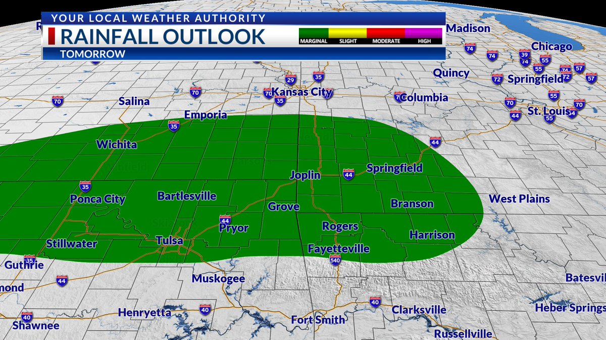 Storm chances are expected to increase tonight and into tomorrow morning as activity drifts in from the northwest along with a front. The front is expected to stall, and more development will be possible from the late morning to the afternoon where some storms may be strong.