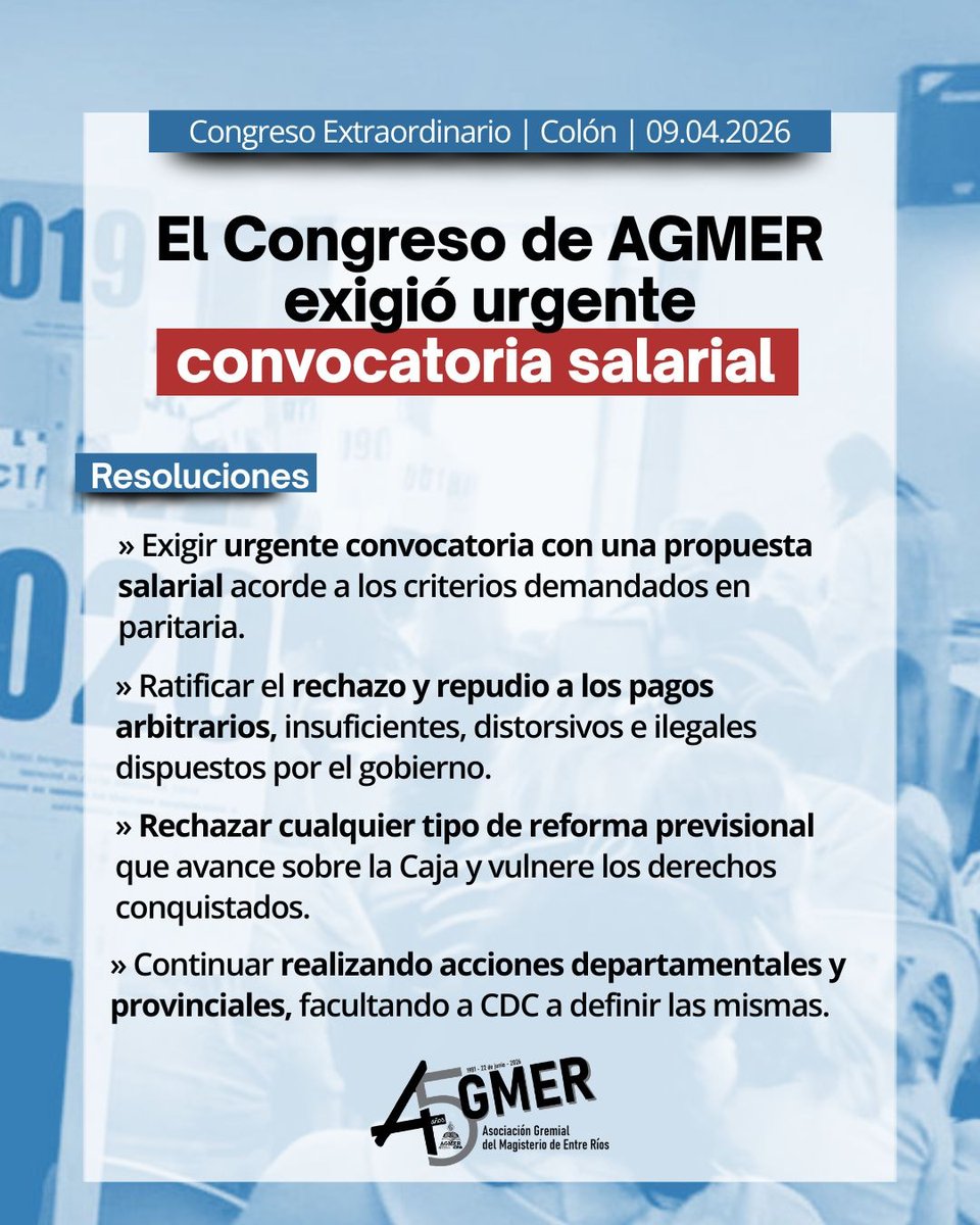 [CONFLICTO DOCENTE] Resoluciones del Congreso de AGMER