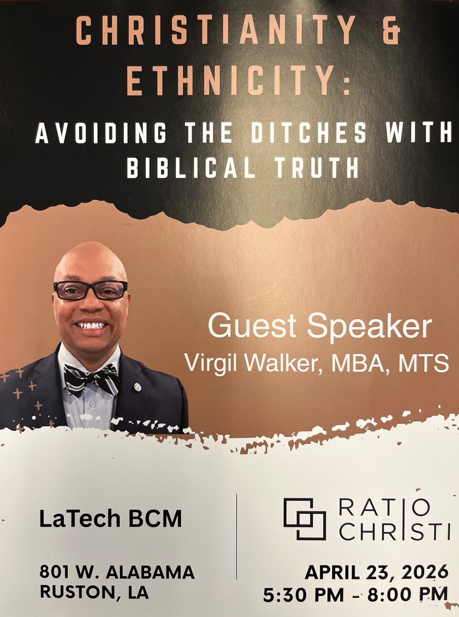 SimsScience's tweet photo. @virgilwalker is coming to @LaTech on April 23! @LaTechBCM @RatioChristi - Great speaker and we're looking forward to it! @ebcruston @fbcruston @FirstCollege1 @templeruston @LaTechABS @podcast_just @LaTechBSU https://t.co/iQDAqyXTtq