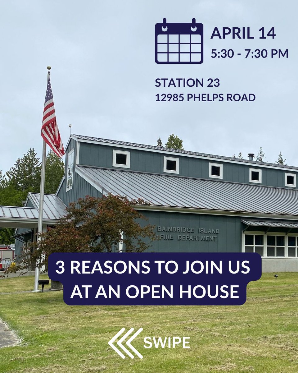 bainbridgefire's tweet photo. Still looking for a reason to join us at the April 14th BIFD Open House? How about three!

Join us Tuesday, April 14, from 5:30 to 7:30 PM at Station 23 (12985 Phelps Rd.) for an evening of connection and community. We can’t wait to welcome you next week! https://t.co/riAWV9HtNS