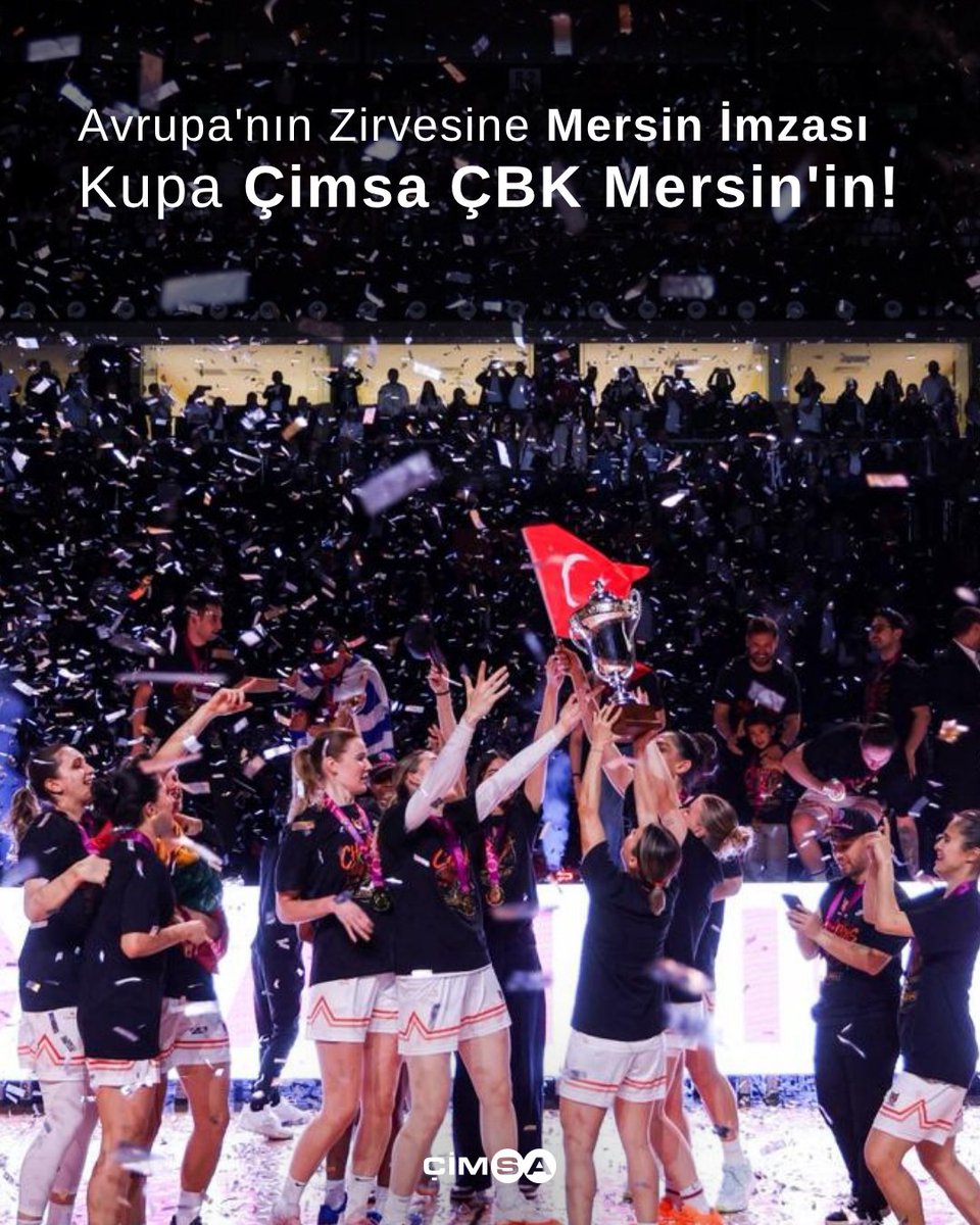 cimsacement's tweet photo. EuroCup Women kupası artık Mersin’de! 🏆

Parkede verilen o dev mücadelenin sonunda EuroCup Women kupasını Mersin’e, evimize getirdik. Bu tarihi zafer için takımımızı kutluyoruz!  

Bu unutulmaz başarı aynı zamanda, kadın basketboluna ve Çimsa ÇBK Mersin Gelişim takımıyla yarının yıldızlarına verdiğimiz desteğin en heyecan verici yansıması. Gençlere ve kadınların gücüne olan inancımızla, bu hikayeye eşlik etmeye ve sporcularımızın yanında durmaya devam edeceğiz. 

Tebrikler şampiyon! 

#HayallereKoşarAdım #ÇimsaÇBKMersin #Çimsa #RunningStepByStepTowardDreams