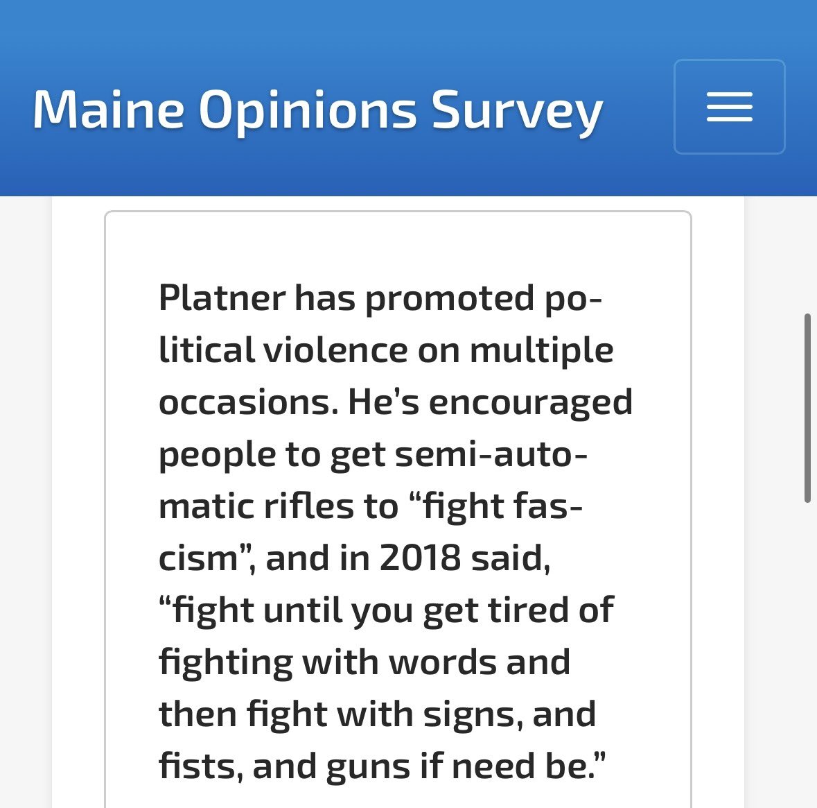 aobrien2010's tweet image. Just got another poll on the U.S. Senate race in Maine. Someone is testing negative messaging on Graham Platner. #mepolitics