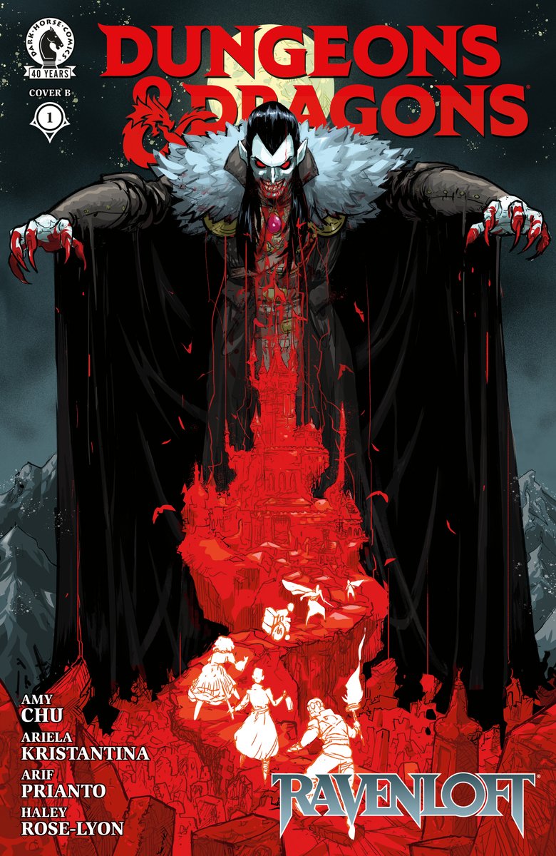 DarkHorseComics's tweet photo. Horror awaits in DUNGEONS & DRAGONS: Ravenloft, a new four-issue genre-bending comic series that will unite Rudolph van Richten’s protégés--set to kick off this August. Details: https://t.co/GmlBkLZ3eD

By @AmyChu, @ARIELAkris, Arif Prianto, and @haleyarose with issue #1 variant covers by @GuillemMarch, Riley Rossmo, @f_francavilla, @Todor_Hr, and @Angela_AZ1010