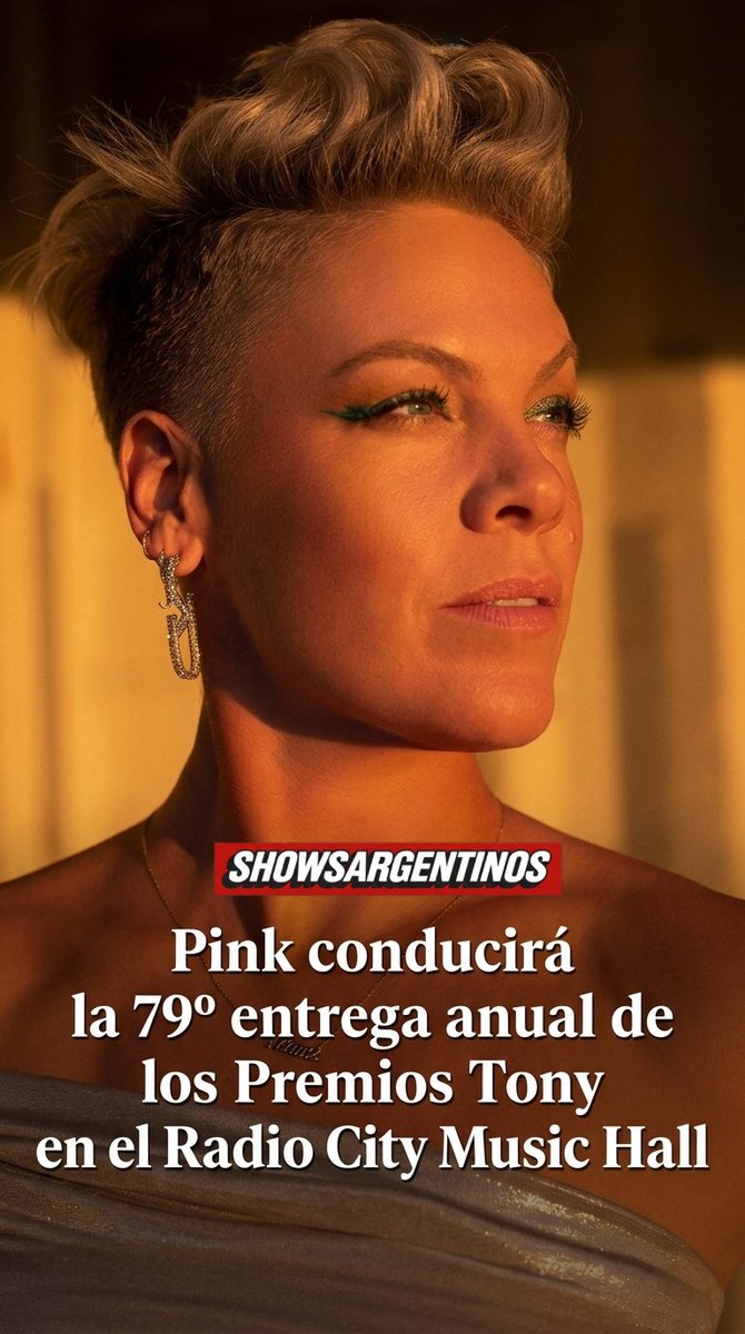 showsarg2024's tweet image. P!nk será la anfitriona de los Premios Tony este año que se celebrarán el 7 de junio en NYC.
#Tonyawards
