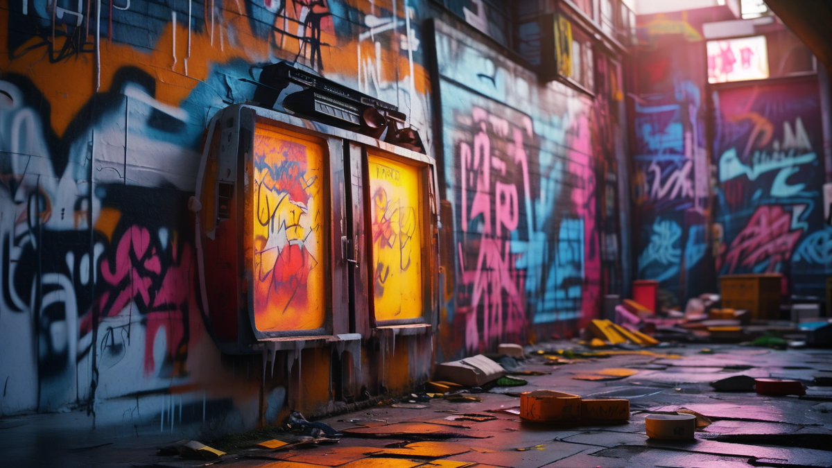 ladiekiller's tweet photo. "Dive into a 2024 immersive art space—where neon trails dance with hand-painted murals, and your touch makes light bloom. Free entry today at City Art Hub!  #ArtExperience" https://t.co/FFJObvWh5U