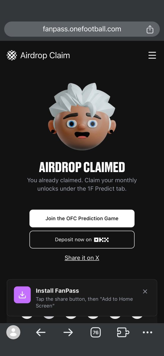 dot__collection's tweet photo. @Jakir656645 @JohnInnocent007 @ofc_the_club @_viN040 @dnns_eth @chokmahxbt Mine still showing this didn’t sign transaction or anything just said have claimed after pressing claim https://t.co/nN4styeNc3