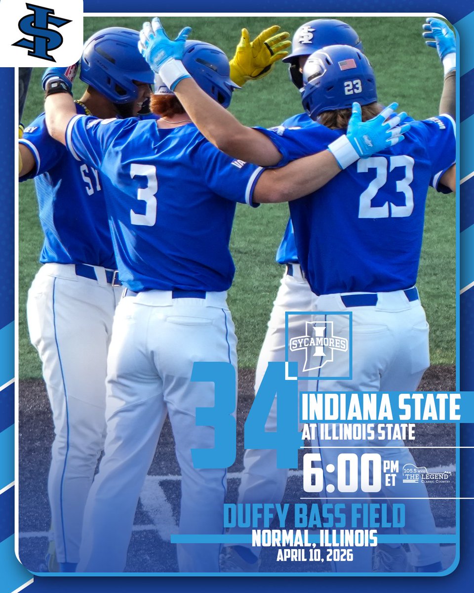 IndStBaseball's tweet image. #GameDay

🆚 Illinois State
📍: Normal, Ill.
🕟: 6 p.m. ET
🏟️: Duffy Bass Field
📻: tinyurl.com/4a7hvm4s
📊: tinyurl.com/3fm54ux2

#MarchOn