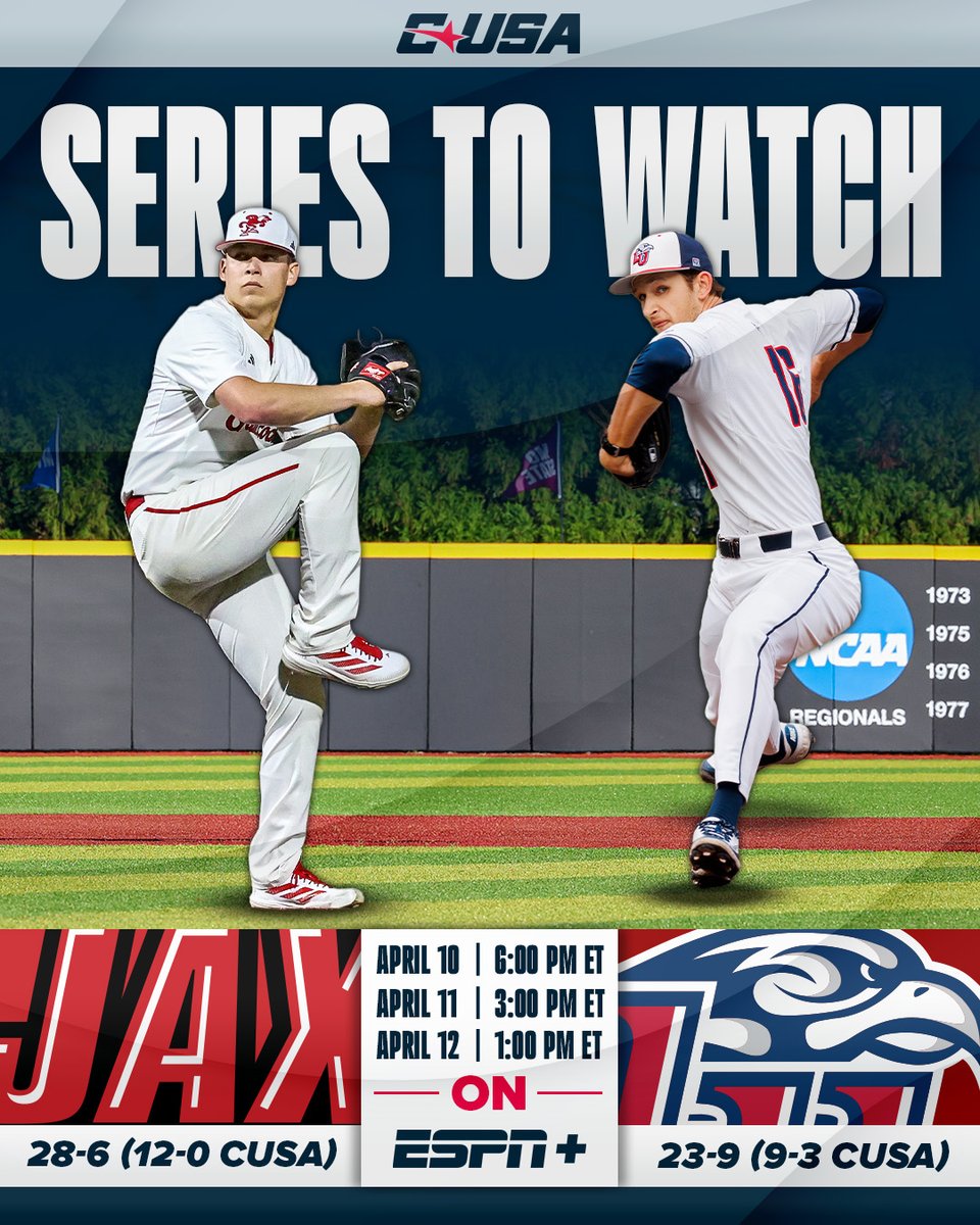 ⚾️ SERIES PREVIEW ⚾️

Heavyweight Showdown this Weekend in Lynchburg!

<a href="/JaxStateBB/">Jax State Baseball</a> 🆚 <a href="/LibertyBaseball/">Liberty Baseball</a> 

📰 bit.ly/41pyIbu

#NoLimitsOnUs