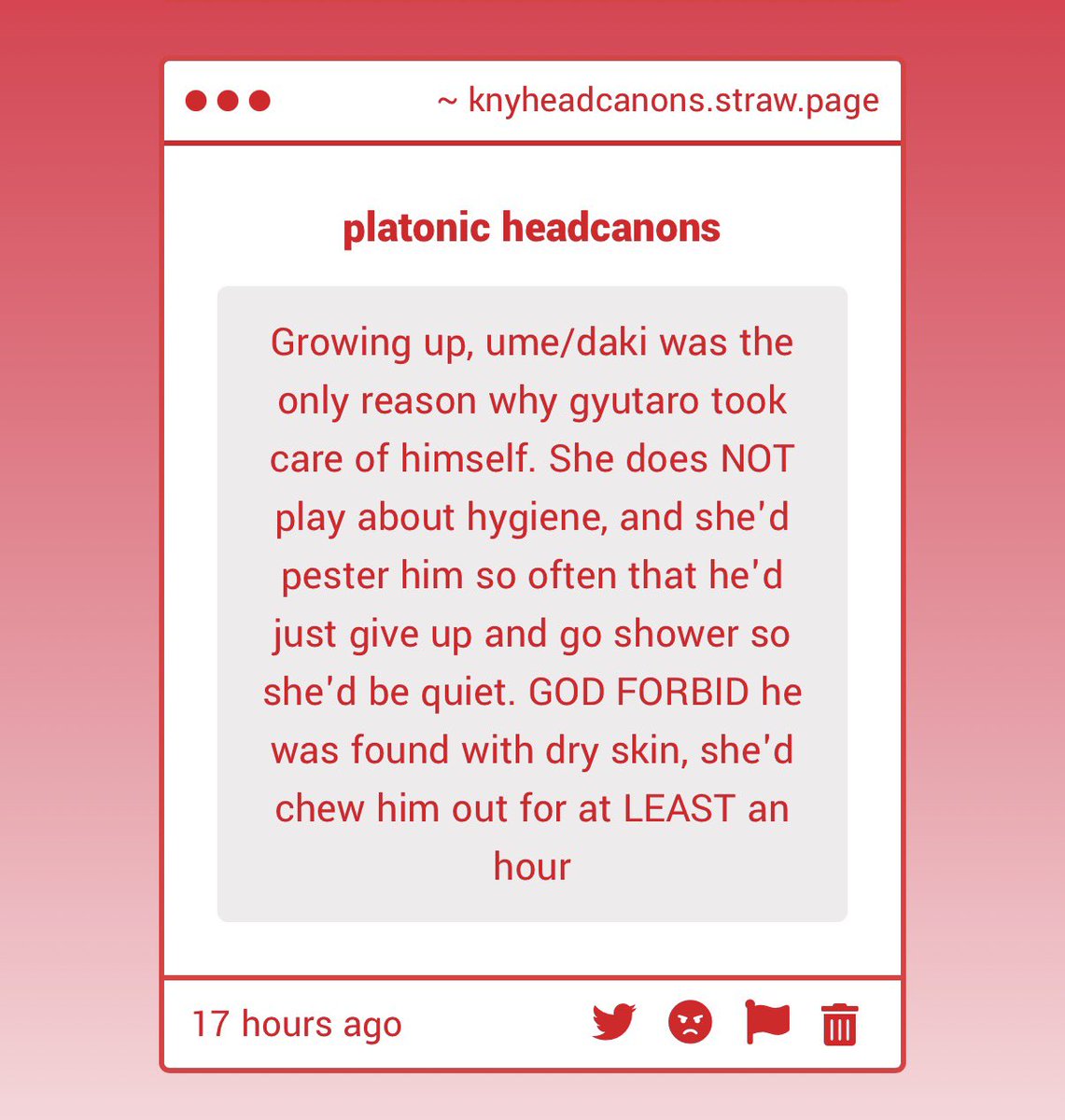⋆⭒˚.⋆ platonic headcanons ⋆⭒˚.⋆

daki and gyutaro
