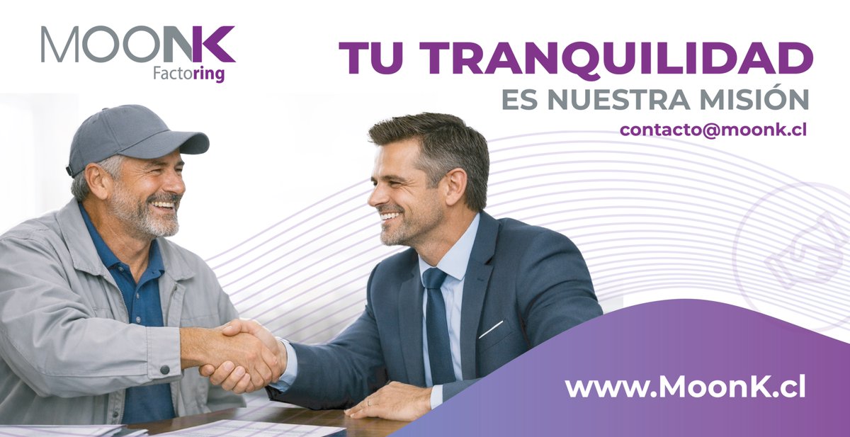 MoonKFactoring's tweet image. La confianza mueve los negocios. 🤝
En MoonK Factoring cuidamos tu tranquilidad con soluciones de liquidez claras y seguras.
👉 MoonK.cl

#Factoring #Confianza #Liquidez #PymesChile #MoonKFactoring