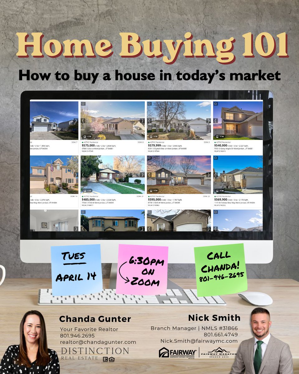 ChandaGunter's tweet photo. Want to buy a home but have no clue where to begin?

I’m hosting a free live Zoom Home Buying Class on Tuesday, April 14th w/ a local mortgage expert. We’ll cover what it takes to qualify, loan options, down payments, &amp; answer your questions live.

DM for Zoom registration link https://t.co/dw0ixbdkia