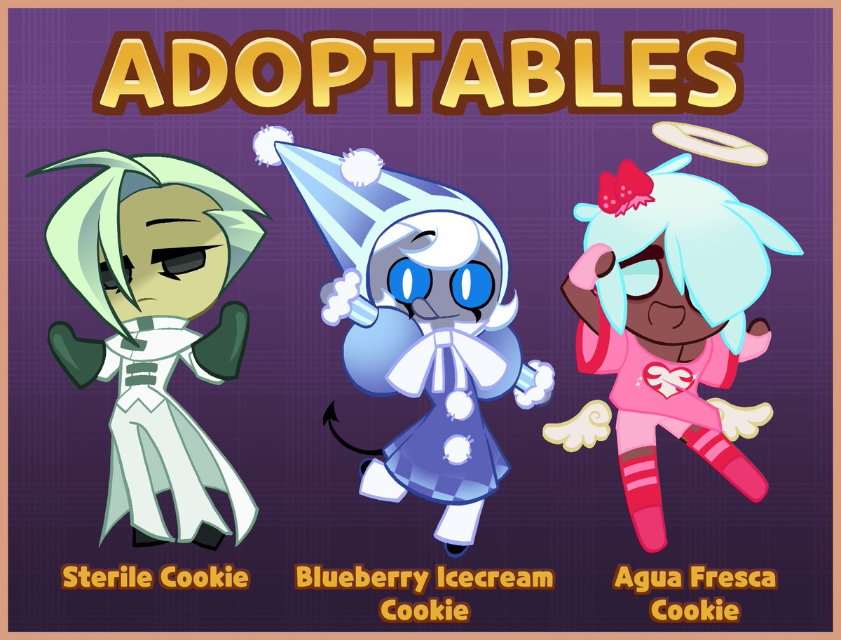 gravy_side's tweet image. 🍪🍪COOKIE RUN - Adoptables🍪🍪

Bid thread!          
Each are open until Auto Bought or 48 hours after last bid!
#cookierumkingdomfanart #cookierun #crk