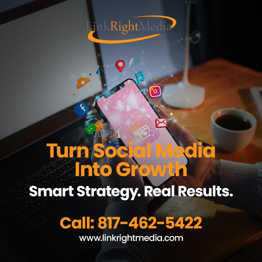 LinkRightMedia's tweet photo. Link Right Media provides social media strategy services to help you connect with your audience, stand out from competitors, and build real relationships that support long term growth. Call 817-462-5422 or visit https://t.co/LKmoe2t4AI to get started. https://t.co/FHCZfnZjL8