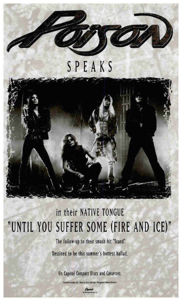 mitchlafon's tweet image. #flashback ad

From the April 9th 1993 issue of The Hard Report

It’s the mighty Poison!

Great song!