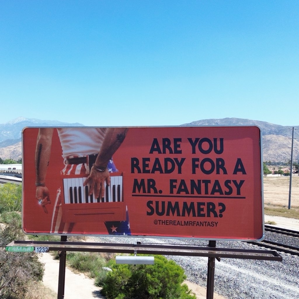 PopCrave's tweet photo. MR. FANTASY billboard spotted on the way to Coachella. https://t.co/5kGs5GHes7