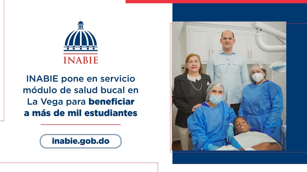 INABIERD's tweet photo. INABIE pone en servicio módulo de salud bucal en La Vega para beneficiar a más de mil estudiantes.

📌 Nota de prensa 👇🏻

https://t.co/1AapSalu2f

#INABIE https://t.co/9Lpu4Xgipp