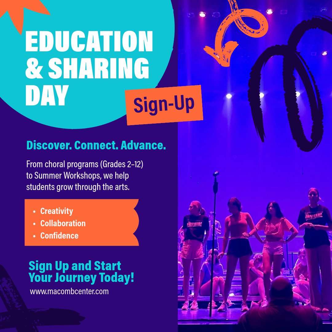 📚🎭 Happy Education &amp; Sharing Day!

The arts help students find their voice, build confidence and think creatively ✨

From Youth Chorus to Summer Workshops, there’s something for everyone at the MCPA!

👇 What would you love to try? Sign up today: ow.ly/xxPM50YGMAB