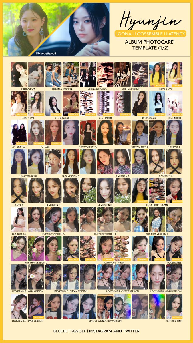 Loona / Loossemble / Latency - Hyunjin Album Photocard Template