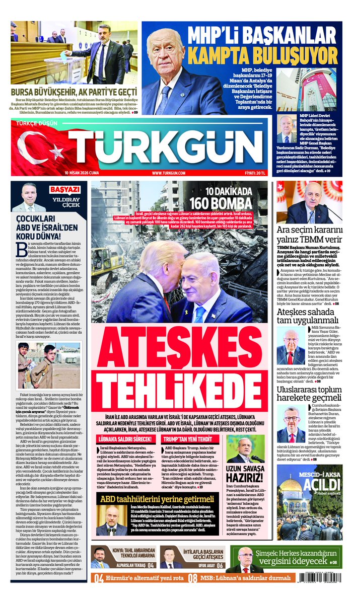 Gazetemizin 10 Nisan Cuma baskısını inceleyebilirsiniz... #Türkgün #turkgungazetesi