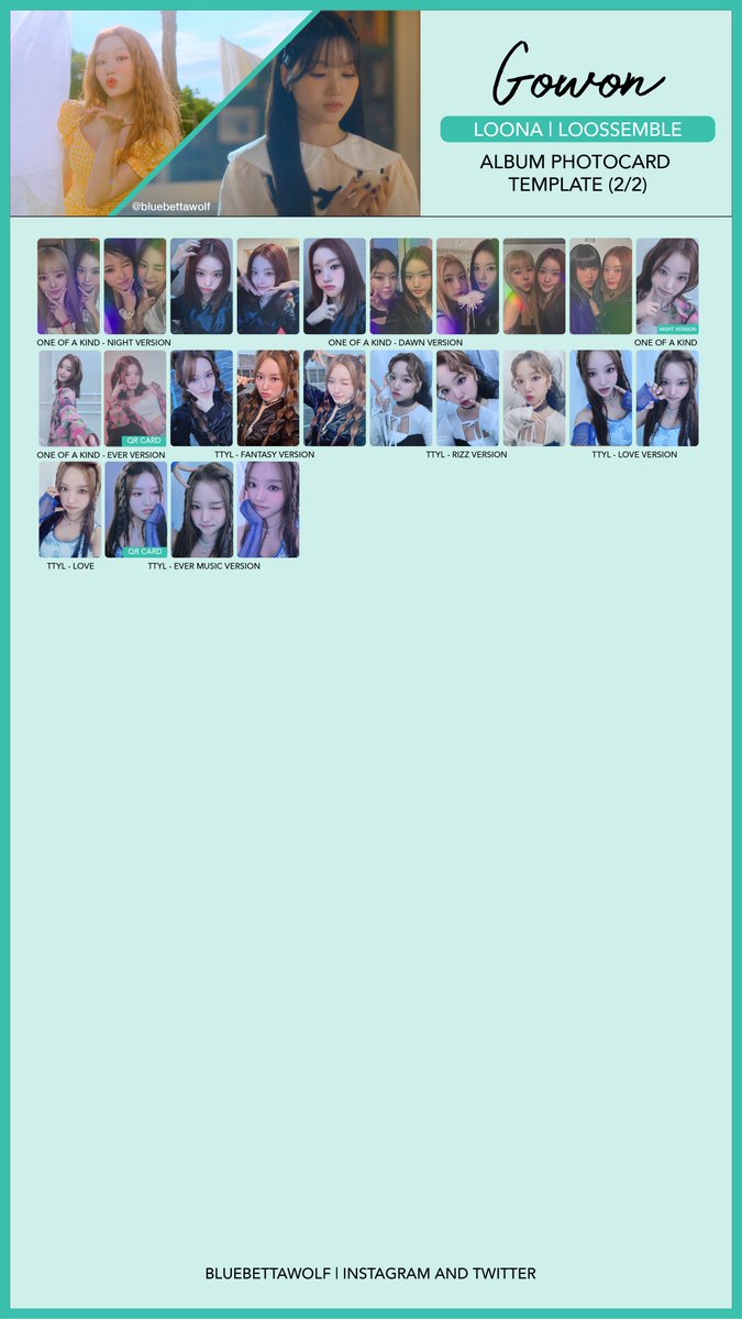 Loona / Loossemble - Gowon and Hyeju Album Photocard Template