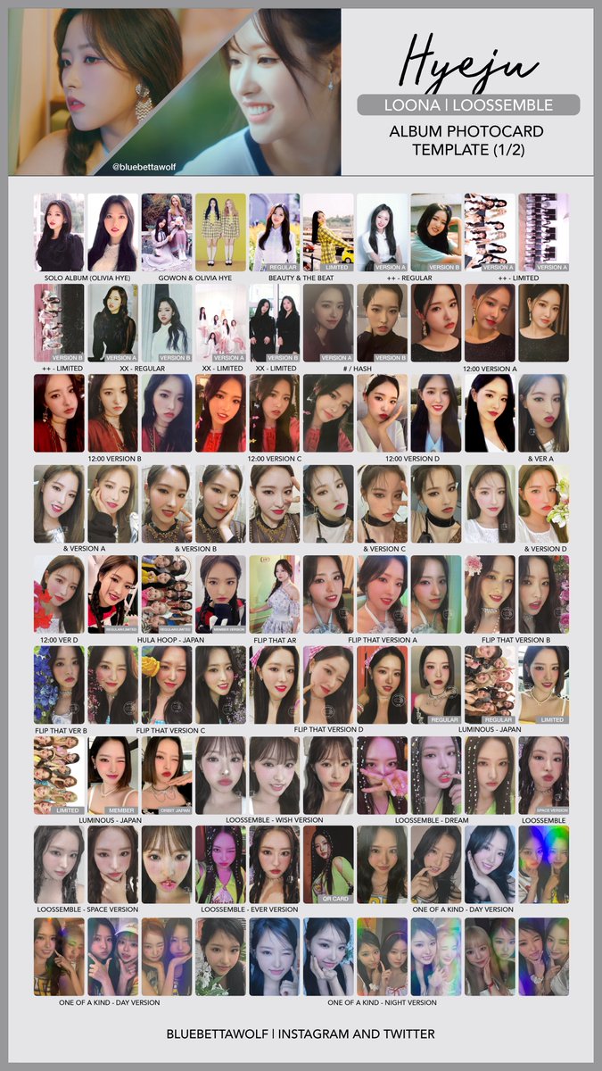 Loona / Loossemble - Gowon and Hyeju Album Photocard Template