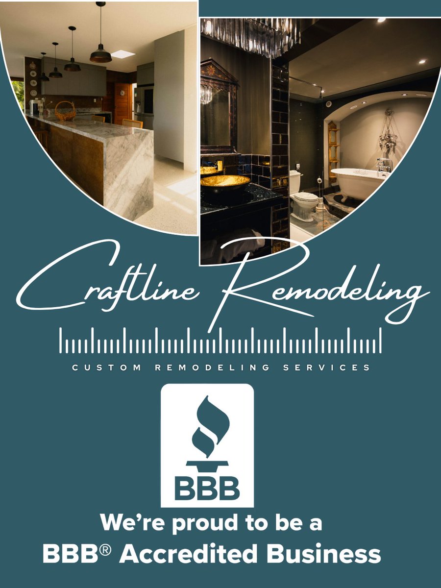 CraftRemodeling's tweet photo. Craftline Remodeling Achieves BBB Accreditation, Licensed Tampa Bay Contractor

Craftline Remodeling has been accredited by the Better Business Bureau (BBB), adding to our comprehensive list of professional certifications serving Tampa Bay homeowners.

Professional Credentials and Accreditations

Craftline Remodeling holds the following verified credentials:

BBB Accredited Business - Better Business Bureau verified

Florida State Contractor License CBC1269114 - Verified through Florida DBPR

NARI Member - National Association of the Remodeling Industry

NKBA Member - National Kitchen & Bath Association

NAHB Member - National Association of Home Builders

TBBA Member - Tampa Bay Builders Association

Tampa Bay Chamber of Commerce Member

Service Areas

Craftline Remodeling operates two licensed locations in Tampa Bay:

Tampa Location: 306 E Tyler Street, Tampa, FL 33602

Serving: South Tampa, Hyde Park, Westchase, Carrollwood, Beach Park, Palma Ceia, Brandon

St. Petersburg Location: 5741 9th Ave N, Suite 101, St. Petersburg, FL 33710 Phone: (727) 877-3144

Serving: St. Petersburg, Old Northeast, Crescent Lake, Seminole, Clearwater, Gulfport, Treasure Island

Specializations

Licensed services include:

Kitchen remodeling and design

Bathroom remodeling and renovation

Full home remodeling

ADU (Accessory Dwelling Unit) construction

Garage conversions

Home additions

Condo and high-rise remodeling

What BBB Accreditation Means

BBB accreditation requires contractors to meet verified standards including:

Transparent business practices

Honest advertising

Commitment to resolving customer complaints

Verified business history and licensing

Ethical business conduct

Industry Standing

Craftline Remodeling's membership in NARI, NKBA, NAHB, and TBBA

represents commitment to:

Ongoing professional education

Industry best practices

Building code compliance

Customer protection standards

Ethical contractor conduct

Verification

For kitchen remodeling, bathroom remodeling, or full home renovation consultations:

Tampa: 306 E Tyler Street, South Tampa, FL 33606

St. Petersburg: 5741 9th Ave N, Suite 101, St. Petersburg, FL 33710

Phone (St. Pete): (727) 877-3144

Licensed, insured, and accredited contractor serving Hillsborough and Pinellas Counties.

Company: Craftline Remodeling

License: CBC1269114

Accreditations: BBB, NARI, NKBA, NAHB, TBBA

Service Area: Tampa Bay - Tampa and St. Petersburg locations

Specialization: Kitchen remodeling, bathroom remodeling, full home renovation, ADU construction

https://t.co/Qk5QZUgiKb

https://t.co/QER2YG7k8j

https://t.co/tAkHBUCYKg