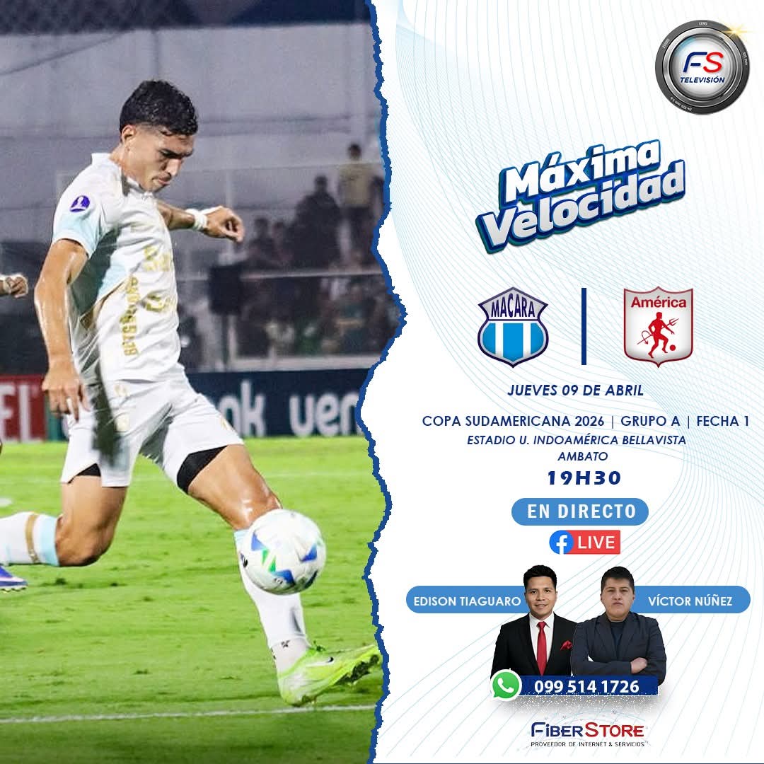 fiberstoretv's tweet photo. #Sudamericana | "Hay en mi lindo Ambato un Grandioso Equipo, y muy popular. Que domingo a domingo, hacia el Bellavista vamos a gritar... Arriba, que siempre viva, la Azul Celeste de #Macará..." 🎼🎤

Macará 🆚 #AméricaDeCali 
📅 JUE 09 ABR
🕑 19H30
🏟  Bellavista https://t.co/hlaryjKR2r