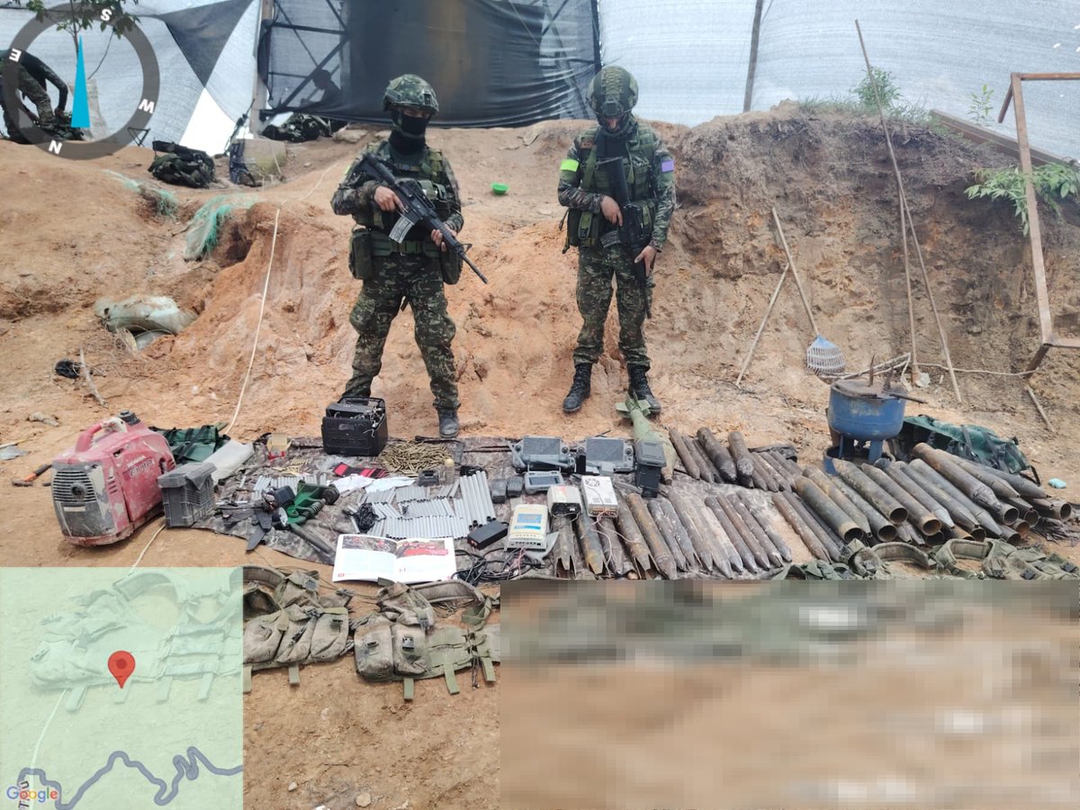 Ejercito_Div2's tweet photo. #ContundenciaOperacional | Recuperamos un corredor estratégico en la región del Catatumbo que era controlado por el GAO-r Estructura 33. Tropas del Comando Contra el Narcotráfico y Amenazas Transnacionales #CONAT, en coordinación con @Ejercito_DAVAA, @COL_EJERCITO, @FuerzaAereaCol  y @PoliciaColombia, ubicaron en esta zona más de 120 granadas que serían utilizadas para acondicionar drones con fines terroristas contra la población civil y la Fuerza Pública, además de abundante material de guerra, intendencia y equipos de comunicación.

Durante la operación también fue hallado un búnker empleado por este grupo armado organizado como refugio y centro de resguardo. Con estas acciones continuamos debilitando sus capacidades criminales y avanzamos en la protección de la vida, la seguridad y la tranquilidad de los habitantes del Catatumbo.
#NuestroCompromisoEs🇨🇴