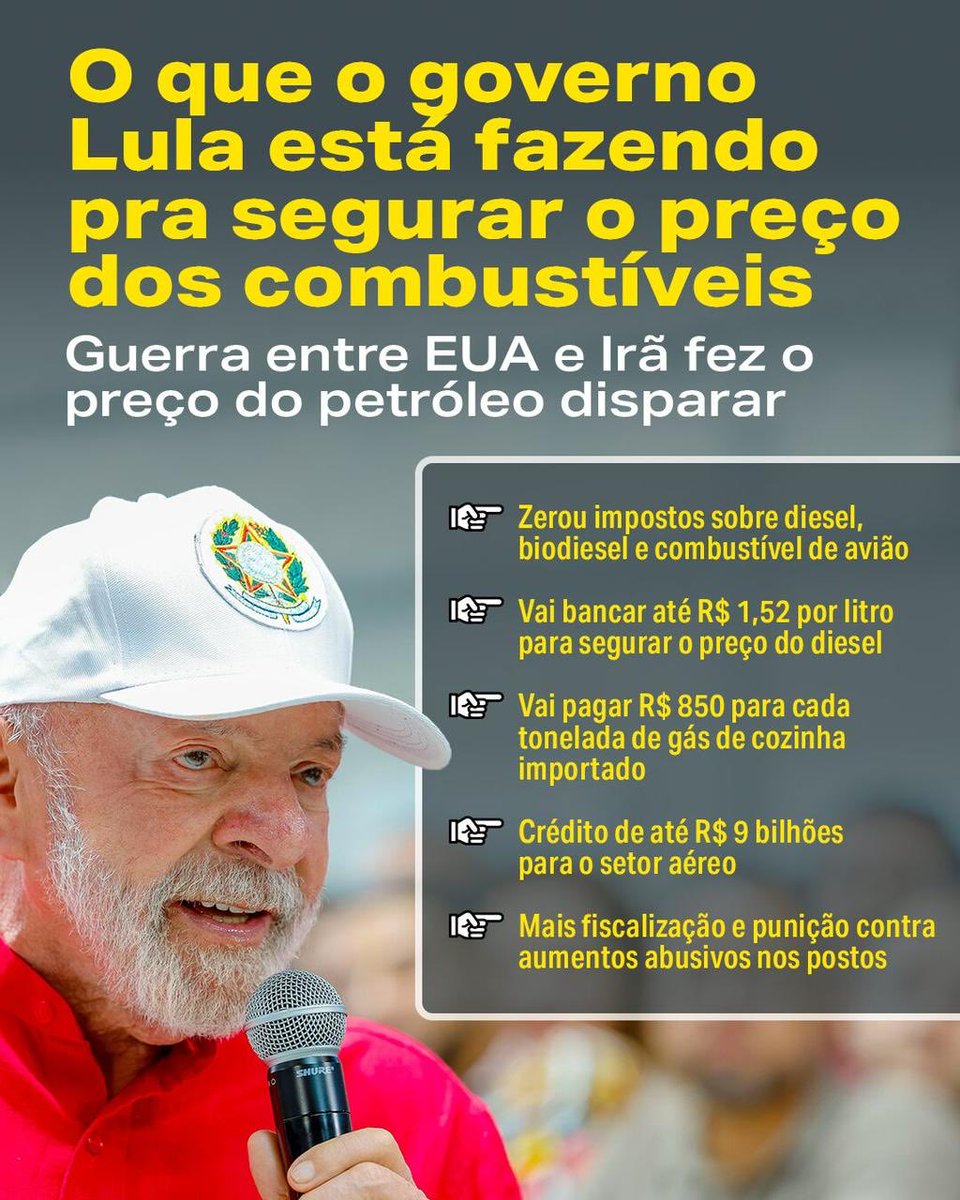 Lula é Barril: o conflito EUA x Irã fez o petróleo disparar no mundo, mas o Governo Lula agiu zerando o PIS/Cofins de forma estratégica, protegendo o caminhoneiro, o produtor e o consumidor.