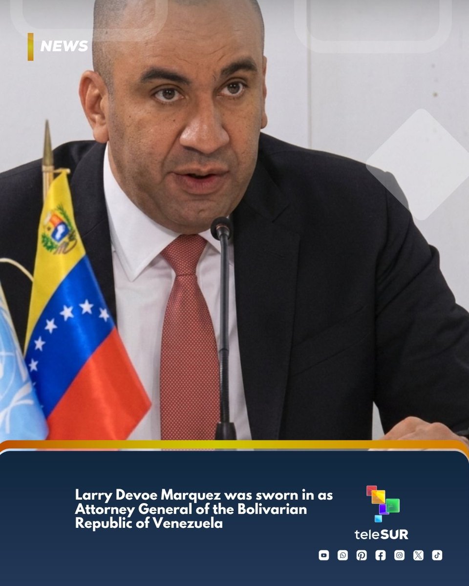 During the special session of the National Assembly of #Venezuela on Thursday, April 9, 2026, Larry Devoe Marquez was officially sworn in as the new Attorney General of the Republic.

Devoe Marquez, who had been serving as acting Attorney General since February of this year,