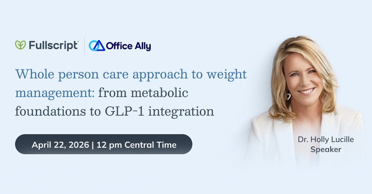 Join Office Ally for a free live webinar on April 22 featuring Dr. Holly Lucille who will break down the metabolic foundations behind effective weight management. 📅 Wednesday, April 22 | 12:00 p.m. CDT 

Save your seat: hubs.li/Q049mbRD0