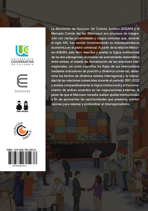 OscarEd_FG's tweet photo. Hoy @EditorialUCC publicó mi 4to libro "Interregionalismo sur-sur: El caso Mercosur-ASEAN", con prólogo de la Dra. Rita Giacalone, tomo 23 de la Colección #GRIDALE.
Agradezco al equipo editorial de la @UCooperativaCol, al @Cepeg_ucc y al @GridaleOrg.
📖 https://t.co/UuYMj4RJpF https://t.co/HEjSVcNAeN