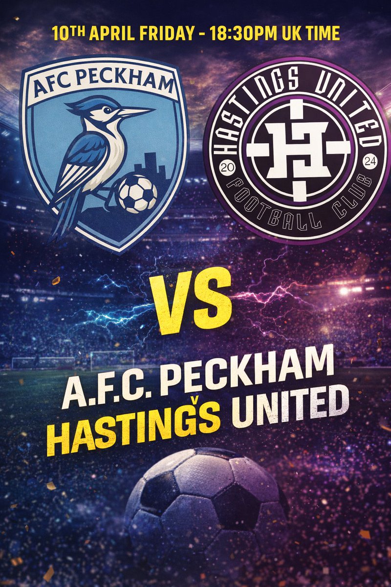 Peckham_AFC's tweet photo. ONE OF THE BIGGEST MATCHES IN THIS SEASON FOR US!  

PECKHAM v HASTINGS 

CDE WINNGERS v NEW-GENS OF RFL 

COME SEE US PLAY AT THE BIRDS NEST, THE PECKHAM ARENA! 

SEE YOU THERE BLUE BIRDS! https://t.co/36wENU16lE