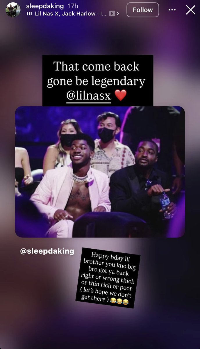 One of Lil Nas X’s brothers, Sleepy, wishing Montero a happy birthday