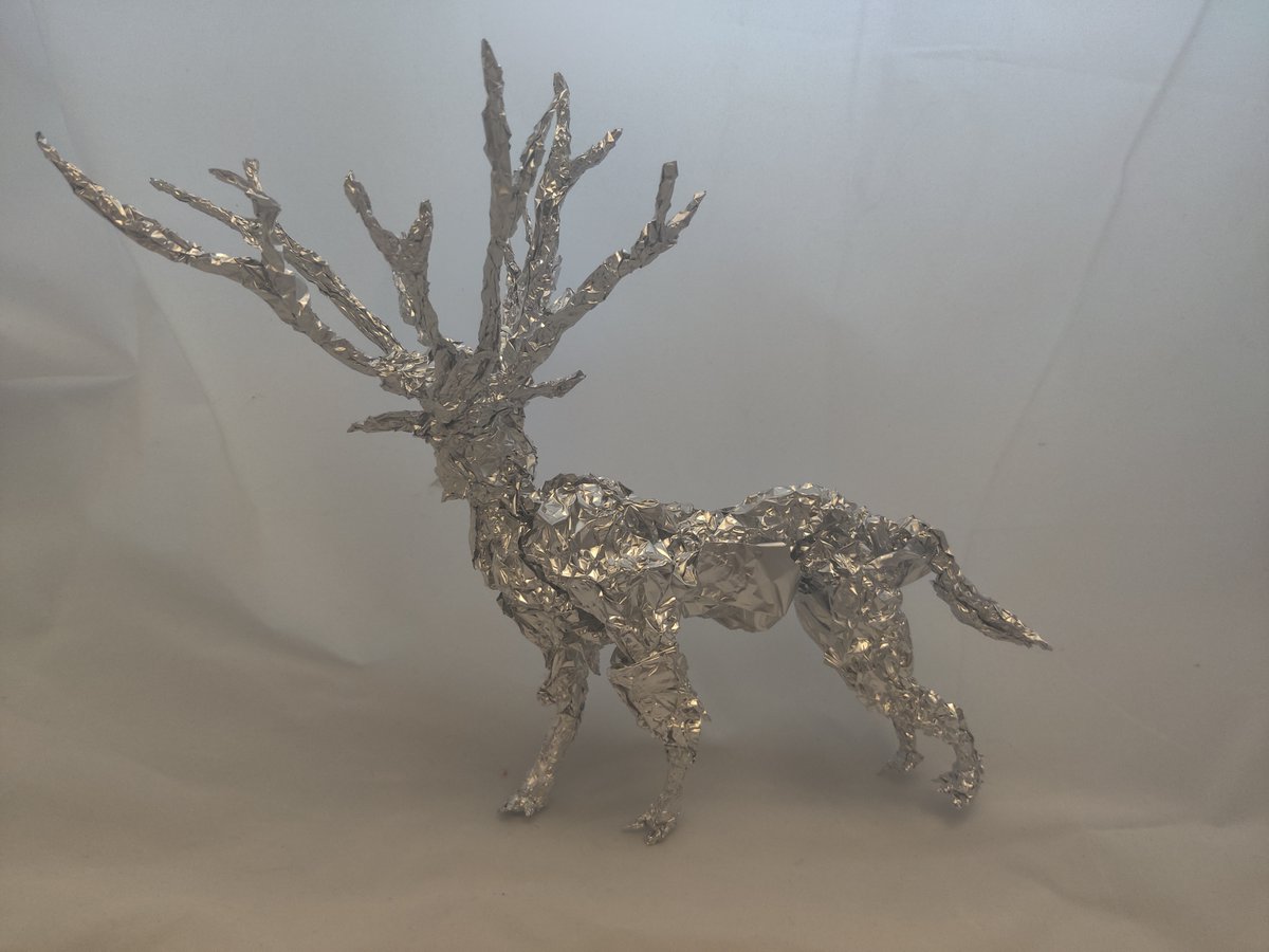 Forest Spirit from Princess Mononoke - Aluminum Foil Sculpture
#foil #sculpture #art #fanart #princessmononoke #studioghibli #deer #elk #forestspirit #anime #manga
