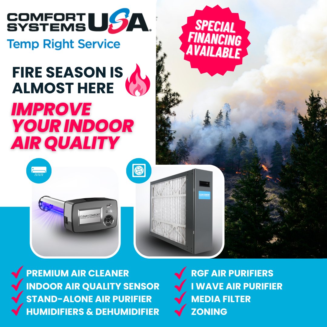 TempRightServ's tweet image. As fire season approaches, it is the perfect time for both homeowners and businesses to start thinking about the air people breathe indoors. 

tempright.com | 406.728.1111 (Missoula) &amp;amp; 406.752.2778 (Kalispell)

#IAQ #missoula #kalispell #butte #bozeman #westernmontana