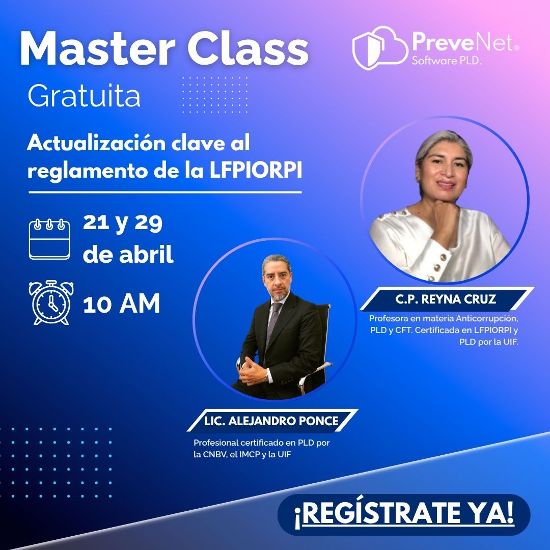 PreveNetMexico's tweet photo. En este Master Class de 2 sesiones, entenderás los cambios clave y cómo impactan directamente a tu operación.
https://t.co/VID0HAnFV7
¡Regístrate gratis y blinda tu cumplimiento con PreveNet!

#blindajeantilavado #PreveNet #PLD #webinar #LFPIORPI https://t.co/tx1XKpVbcj