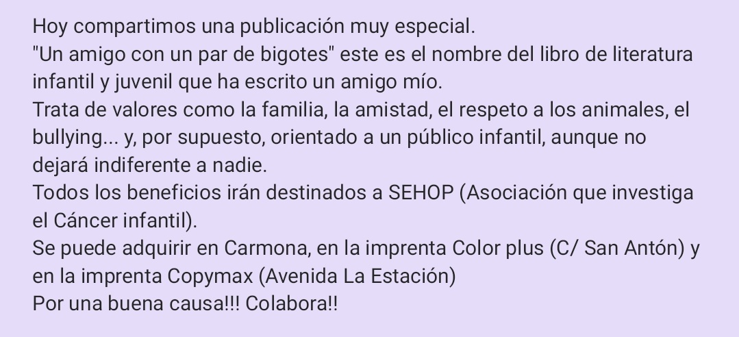 Hoy compartimos una publicación muy especial.
"Un amigo con un par de bigotes" 😽💪🏽