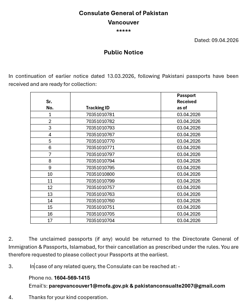 Pakistan Consulate General Vancouver tweet media
