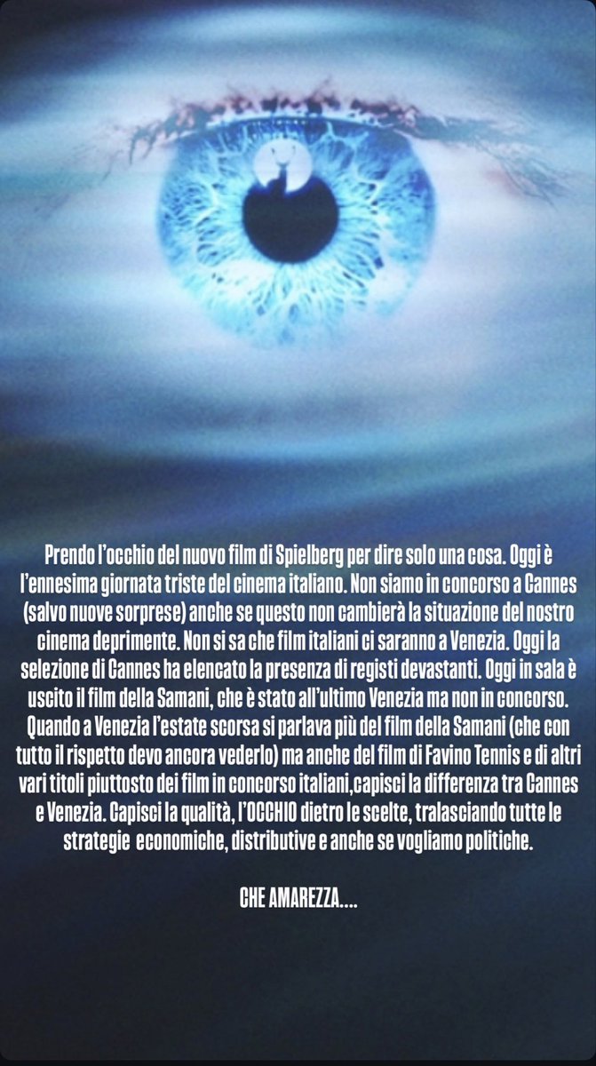 #Cannes2026 #Venezia83 

CHE AMAREZZA… 

Dalla mia storia IG…