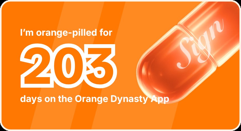 I've been Orange-Pilled and Seeing Signs for 203 days 👀🧡🐉.Join the app and be a better version of yourself!
orange.sign.global/app?user=1WCVO…